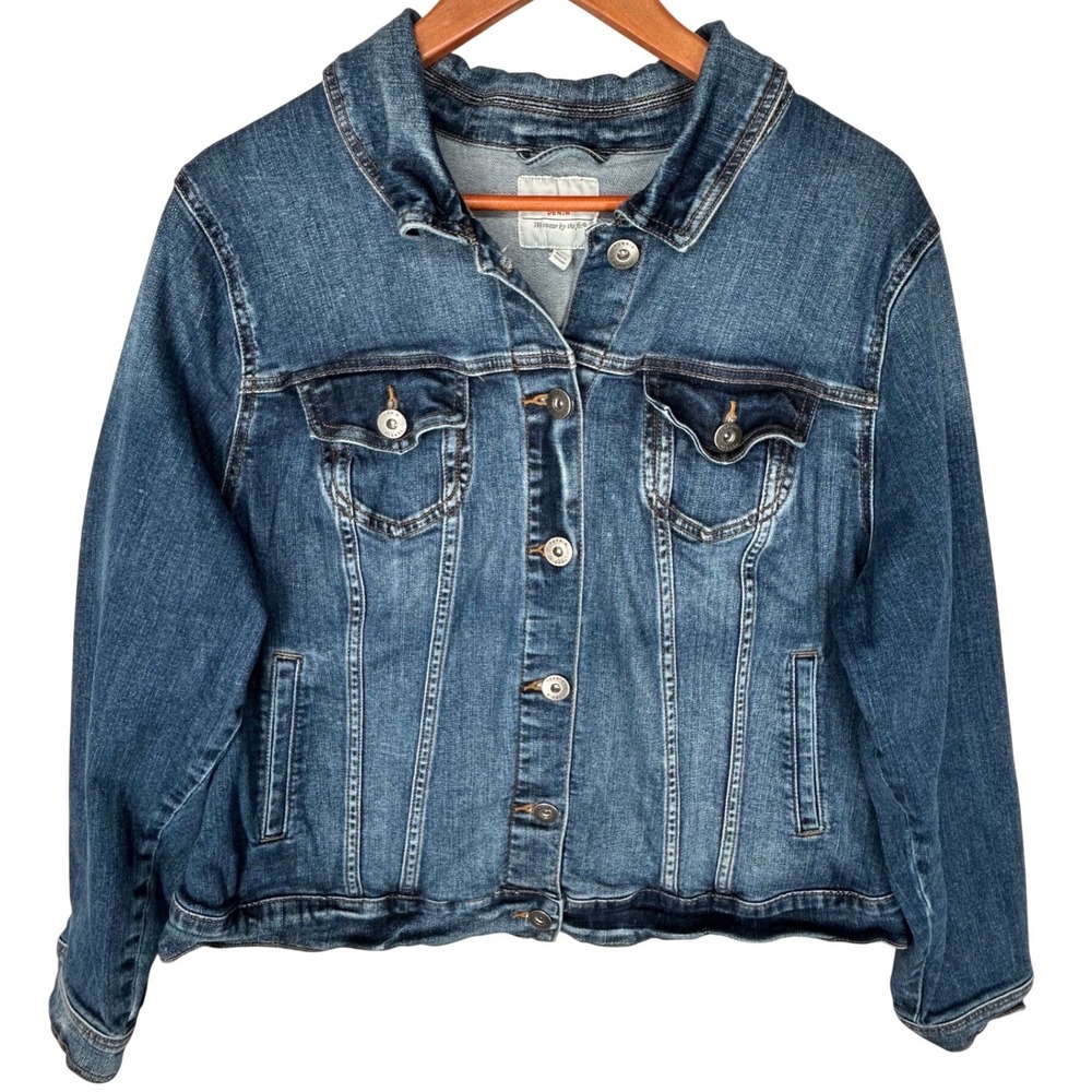 Torrid Blue Stretchy Denim Jacket Button Front and Waist Torrid Size 2 Womens 2X
